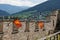 Wall of the medieval Mauterndorf castle in Alps