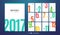 Wall Monthly Calendar 2017. Vector Template