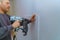 Wall moulding trim air gauge finish nailer man nailed custom house building contractor