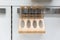 Wall mounted magnetic wooden rack for spice or seasoning tube bo