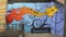 Wall mural surrounding outdoor food patio, Deep Ellum, Dallas, Texas