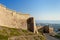 Wall of Naryn-Kala fortress and view of Derbent city.