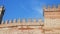 Wall of old medieval castle Gradara Italy