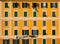 Wall of Old residential house, mediterranean town Camogli, Italy