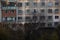 Wall of old soviet apartment building with windows