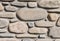 Wall with oval stones and mortar