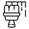 Wall paint brush icon outline vector. Remodel kitchen