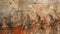 Wall painting with Ancient warriors, Greek and Roman art, artifact of past civilization. Old vintage damaged fresco with soldiers