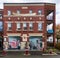 Wall painting in the street called murales at Sherbrooke. Quebec. Canada