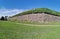 The wall of the Panzerlaks Bastion, built in the 16th century, in the city of Vyborg on a clear summer day