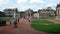 The Wall pavilion and the lawns of courtyard of the Zwinger, Dresden, Germany