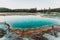 Wall Pool at Biscuit Basin in Yellowstone National Park, taken at sunset