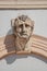 Wall portrait sculpture of Roman Nobleman at city hall in downtown of Magdeburg, Germany, closeup, details