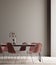 Wall, poster mock up in dining room, minimalist interior