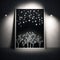 Wall poster mockup bejeweled forest of illuminated trees AI generation