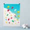 Wall poster mockup colorful kites in a windy sky AI generation