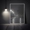 Wall poster mockup rainy nights and streetlights, AI generation