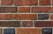 Wall of red weathered bricks. Old brick wall. Grunge background