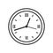 Wall Round Clock Outline Flat Icon on White