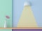 Wall shelf with pastel color 3d render