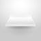Wall shelf white 3d empty store background interior isolated. Bookshelf blank clear design gallery