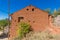 Wall side of house built with adobe bricks