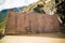 Wall of the Six Monoliths at Ollantaytambo archaeological site, Cuzco, Peru