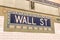 Wall Street subway mosaic sign - New York City underground