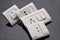 Wall switch power electronic component socket different and modern realistic part | wall switch modular and plate in white backgro