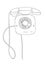 Wall telephone vintage Iron  telephone hand drawn line art vector illustration  Editable Stroke