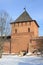 Wall and tower of Kremlin, Veliky Novgorod, Russia