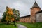 Wall and tower of Novgorod Kremlin Detinets, Novgorod Kremlin, Russia