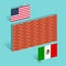 Wall between the United States and Mexico border wall concept vector illustration