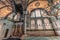 A wall with windows and decoration inside Hagia Sophia