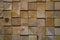 Wall of wooden cuts, background, texture