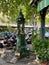 Wallace Fountain at the flower market, Paris, France