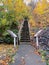 Wallace public stairs during autumn season. Shoshone County, Idaho, USA
