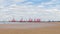 Wallasey beach in front of the Liverpool docks