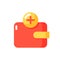 Wallet app vector flat color icon