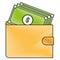 Wallet with bills Finance icon Vector