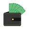 Wallet with bills Finance icon Vector