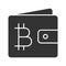 Wallet with bitcoin glyph icon