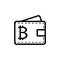 Wallet Bitcoin Icon a white background.