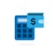 Wallet and Calculator icon. Finances sign isolated on white, economy concept. Blue symbol on white background. Vector