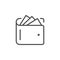 Wallet with cash line outline icon