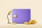 Wallet and gas pump with coins on beige background