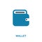 Wallet icon. Simple element illustration. Wallet pixel perfect icon design from money collection. Using for web design, apps, soft