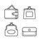 Wallet icon. Vector set of different purses.
