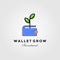 Wallet leaf sprout money grow investment logo designs