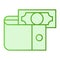 Wallet with money flat icon. Cash green icons in trendy flat style. Purse gradient style design, designed for web and